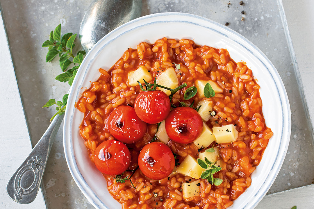 Tomaten-Tilsiter-Risotto